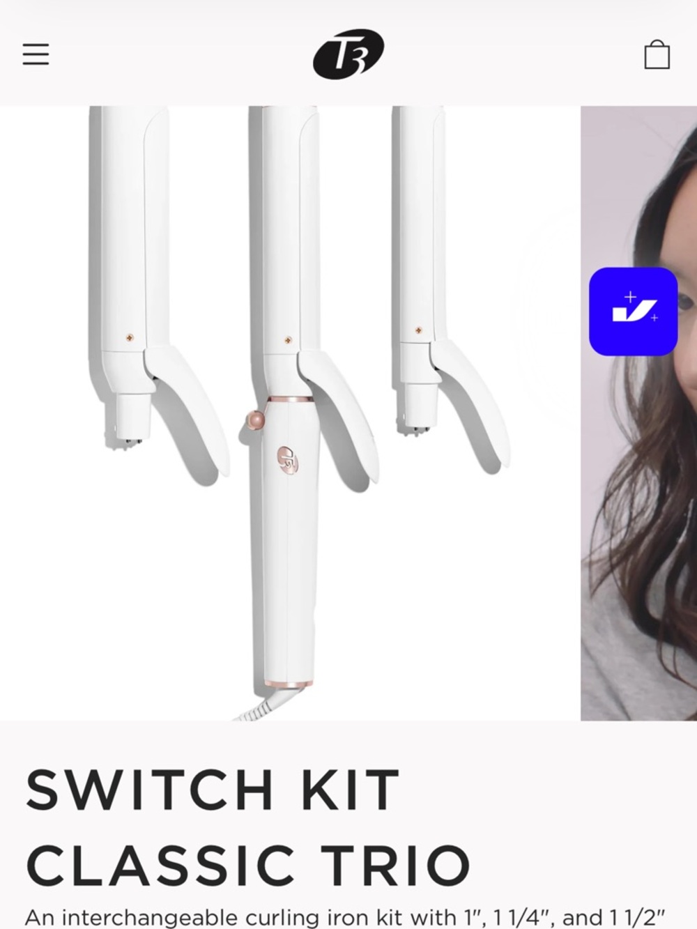 Switch Kit Classic Trio Interchangeable Curling Iron - White